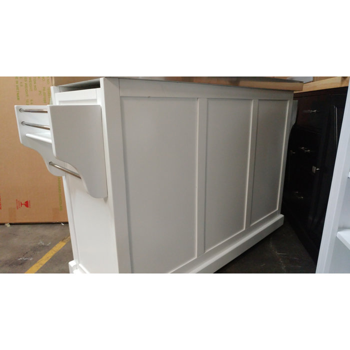 Gracie Oaks Jax 48'' Wide Rolling Kitchen Island with Granite Top